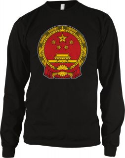 China Coat Of Arms Star Thermal Long Sleeve T shirt Chinese Beijing 