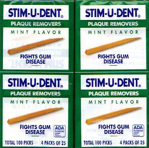 200 Wooden Dental Picks STIM U DENT MINT Fight Gum Disease Gingivitis 