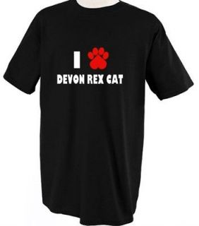 DEVON REX CAT CATS LOVE PET PAW T SHIRT TEE SHIRT