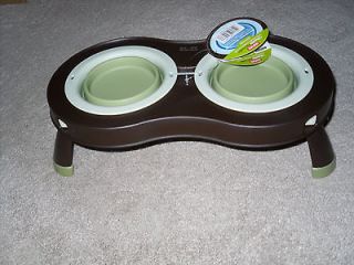 Dexas Popware Collapsible Elevated Pet Feeder, Dog Bowls Removeable 