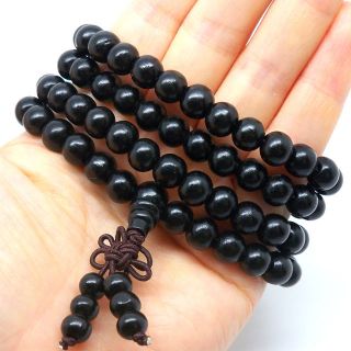   Tibet Buddhism Black Sandalwood Prayer Beads Mala Bracelet Necklace