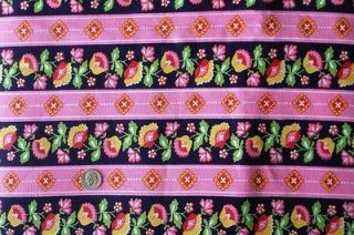 Marcus Bros Floral Stripe Cotton Upholstery Fabric