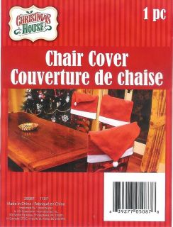 Chair Back Covers Santa Hat Red White Felt Brand New in Package Set of 