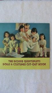 Vintage The Dionne Quintuplets Dolls and Costumes Cut Out Book, Uncut