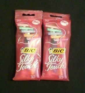BIC SILKY TOUCH RAZOR PACKAGE   Twin Blades   20 Ct   NEW   FREE 