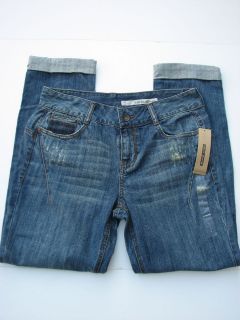 NWT Womens DKNY Jeans Boyfriend/Stra​ight Leg Dark Wash, Distressed 