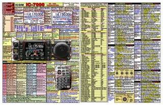 ICOM IC 7000 AMATEUR HAM RADIO DATACHART 8 1/2x11