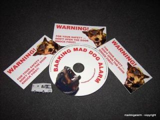   CD   authentic soundsBARKING and GROWLING MAD DOG ALARM WARNING CD