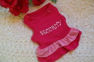 SECURITY Pink Dress Puppy Dog XS Xsm teacup toy dogs apparel clothes 