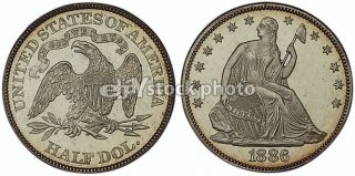 1886, Seated Liberty Half Dollar
