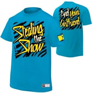 Dolph Ziggler STEALING THE SHOW Teal WWE Authentic T Shirt OFFICIAL 