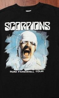 Scorpions 2010 Farewell Tour Front & Back Band Artwork Logos Black 
