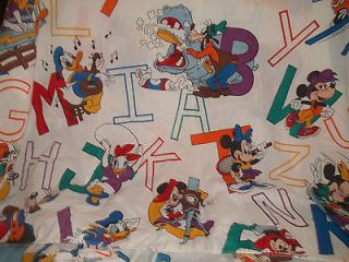   MICKEY MOUSE TWIN FITTED BED SHEET LETTERS DONALD DUCK MINNIE DAISY