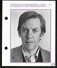 DONALD SUTHERLAND Movie Star Picture Biography CARD