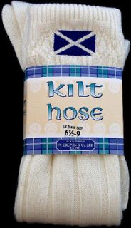 Scottish SALTIRE Emblem KILT HOSE Size 6½ 9 Kilt Socks