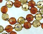 Heavy Joan Rivers Faceted Amber Glass 36 Beaded Necklace~ Older 