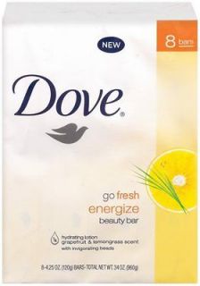 Dove Go Fresh Energize Beauty Bars, Grapefruit & Lemongrass 4.25 Oz 