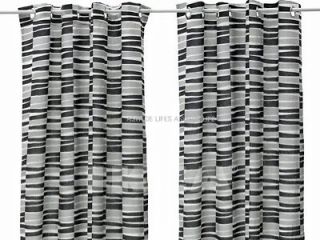 Ikea Lappljung Rand Curtains 57 x 98 Drapes Black White Grommet