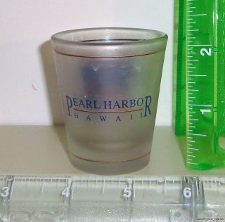 Pearl Harbor Hawaii 2 1/4 Inch Frosted Shot Drink Bar Glass