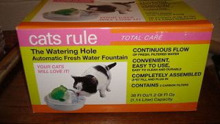 Cats Rule Pet Water Fountain with Filter Watering Hole with Green Frog