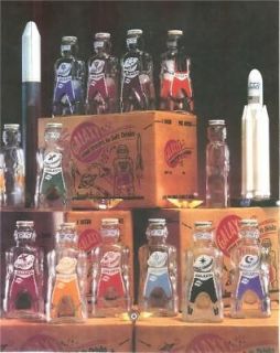 12 GALAXY SPACE FOODS SCI FI ASTRONAUT ROBOT COIN BOTTLE BANKS 1953 