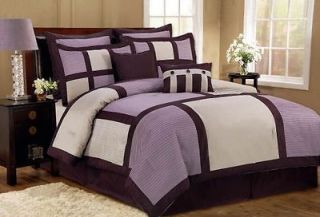 Palermo Plum/Lavender/​Ivory King 8 Piece Comforter Bed In A Bag Set 