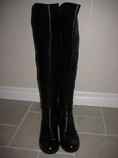 Stuart Weitzman Over The Knee Black Leather Boots Size 9 1/2