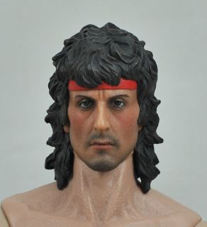 Custom Sylvester Stallone Rambo 1/6 Figure Head Sculpt fit hottoys 