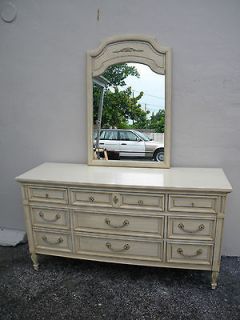 FRENCH PAINTED DRESSER WITH MIRROR BY DIXIE #2247