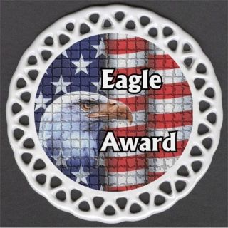 Eagle Award Porcelain Christmas Ornament Gift Scout Boy Mosaic