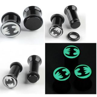   Glow in the Dark Vampire Batman Symbol Ear Tunnel Plug Expander