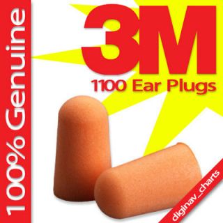 50 sets 3M 1100 Disposable Ear Plugs Foam Noise Reducer