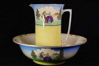 1920s Wash Basin and Pitcher Aristocrat Courting Victorian Couple Mona 