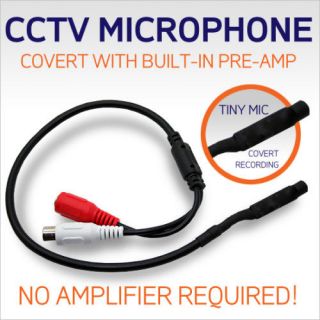   CCTV Microphone with PREAMP CCTV Mic Easy Wire Covert Spy Microphone