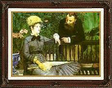 FRAMED Edouard Manet Repro Conservatory CANVAS WALL ART