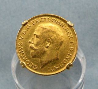 1925 King George V British Sovereign 22K Gold Coin Ring,Size7.25 