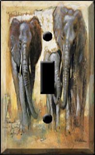 Elephants in Family Jungle Decor Light Switch Cover wall plate