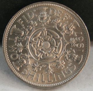   1967 Uncirculated Queen Elizabeth II 2 Two Shilling Coin R84