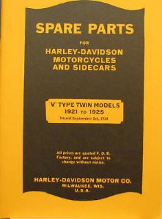 1921 1925 Spare Parts For Harley Davidson Motorcycles & Sidecars V 