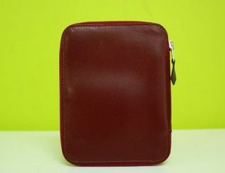 HERMES Leather Agenda Cover MINT 2001 Red Yellow organizer Notebook 