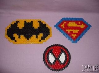   Logo Fridge Magnets.Batman​,Superman,Spid​erman.Hama Perler Beads