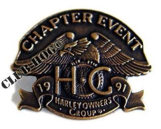 1991 H.O.G. Chapter Event Rally Vest Jacket Pin Harley Owners Group 