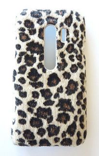 Designer Leopard Faux Fur Phone Cover For HTC Evo V 4G 3D Faceplate 