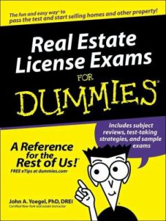 Real Estate License Exams for Dummies by John A. Yoegel 2005 