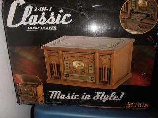 Excalibur RD54 3 in 1 Classic Music Player Real Wood CD/Radio/Turnt 