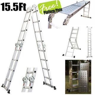   Multi Purpose Telescoping Extension Ladder 2 FREE platform plate new
