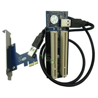    Express PCI E X1 X4 X8 X16 To 2 PCI Bus Riser,neednt external power