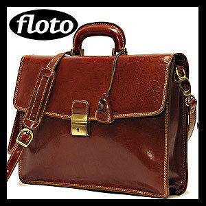 Floto Italian Leather Laptop Briefcase (66Brown)