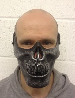 Human Skull Jaw half face plastic mask realistic halloween skeleton 