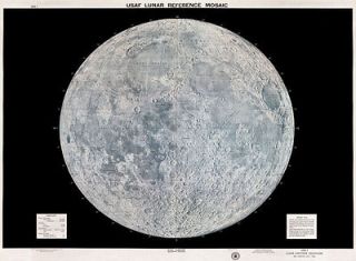 MP20 Vintage 1960s USAF Lunar Moon Map Poster Re Print A1 A2 A3
